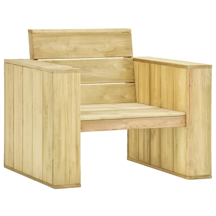 Chaise de jardin avec coussins noir Bois de pin imprégné - 2