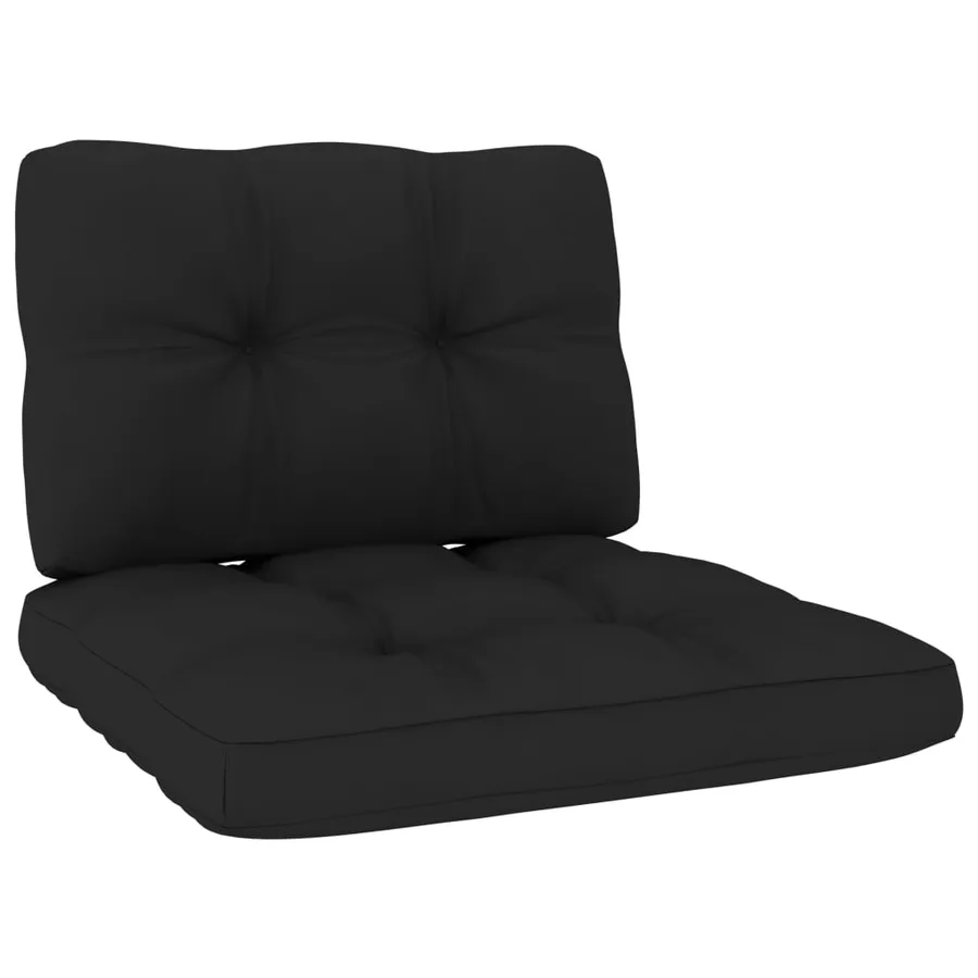 Chaise de jardin avec coussins noir Bois de pin imprégné - 4