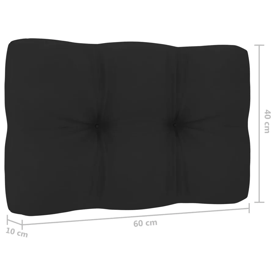 Chaise de jardin avec coussins noir Bois de pin imprégné - 5