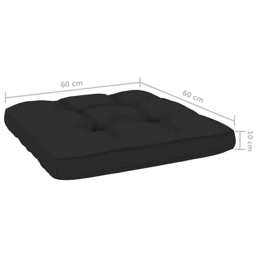 Chaise de jardin avec coussins noir Bois de pin imprégné - 6