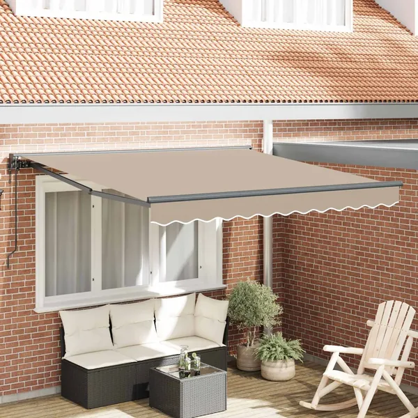 Cadre d'auvent Beige 300 x 250 cm Polyester avec revêtement PU