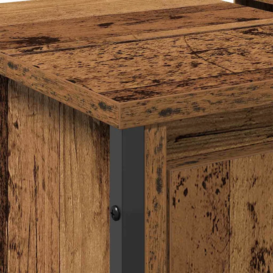 Meuble de Lavabo de Salle de Bain Bois Ancien 60 x 35 x 60 cm - 10