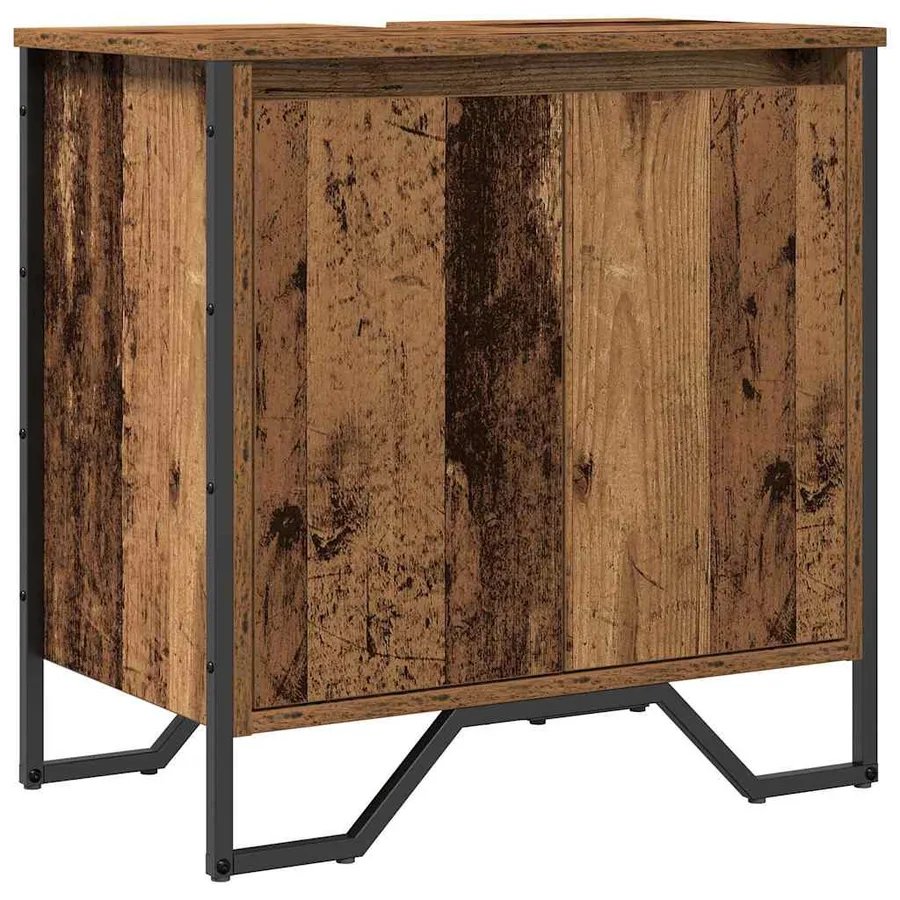 Meuble de Lavabo de Salle de Bain Bois Ancien 60 x 35 x 60 cm - 2