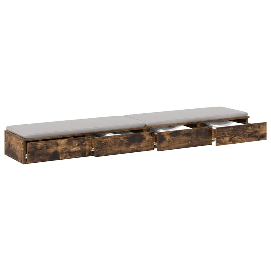 Tiroirs de lit avec tiroir Chêne fumé 180 x 36,5 x 16,5 cm - 3