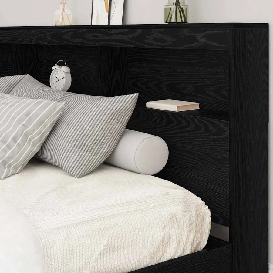 Tête de lit de rangement Chêne noir 180 cm Bois d'ingénierie - 4