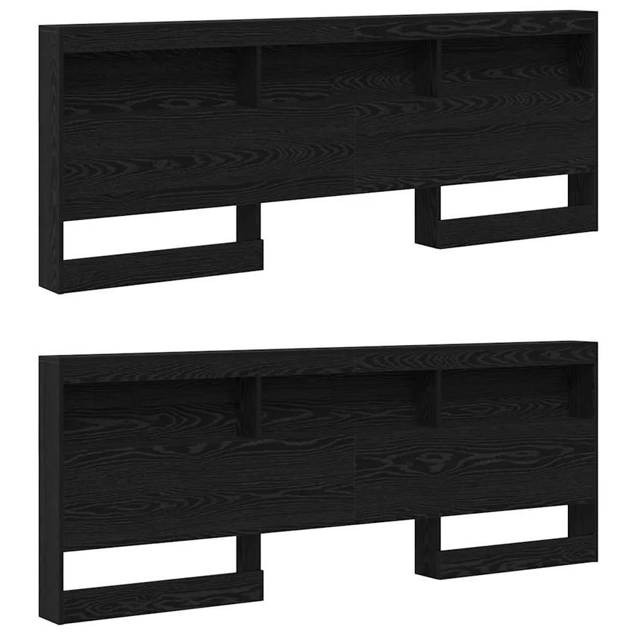 Tête de lit de rangement Chêne noir 180 cm Bois d'ingénierie - 5