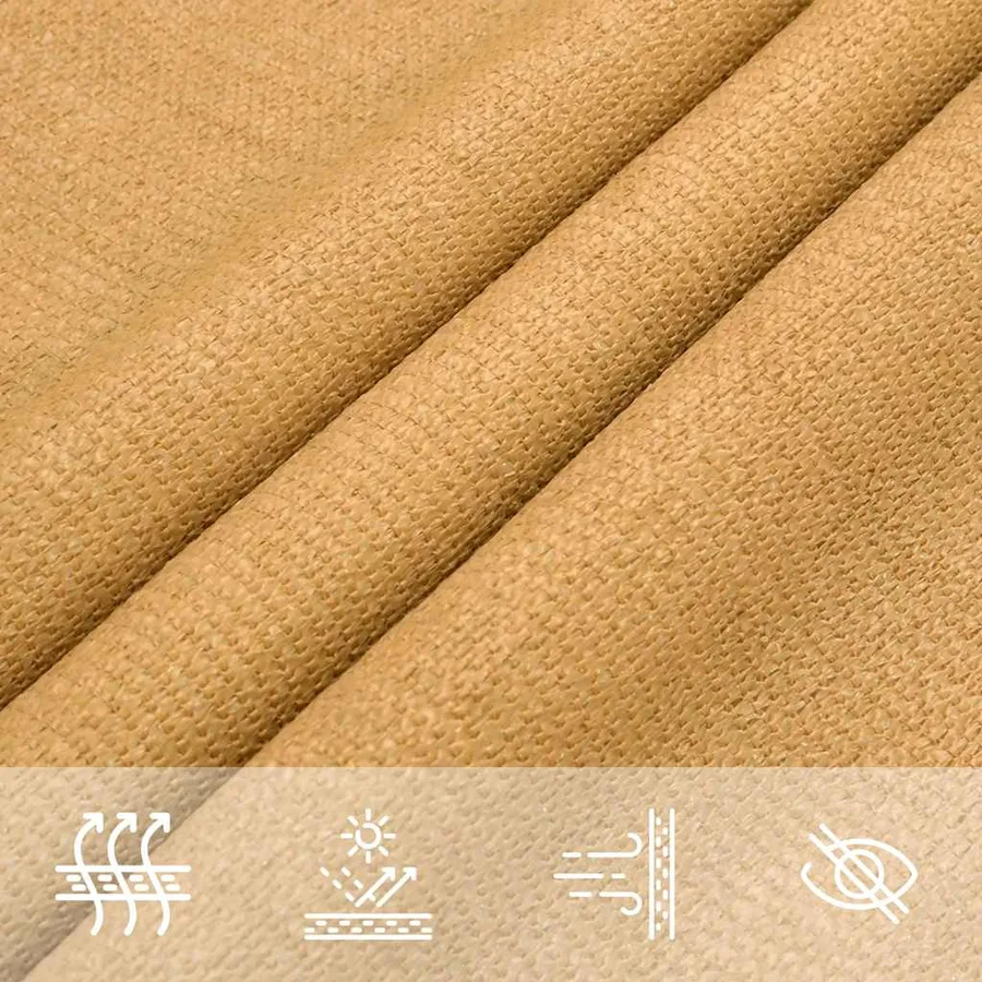 Voile d'ombrage 160 g/m² triangulaire sable 2,5x2,5x3,5 m PEHD - 8