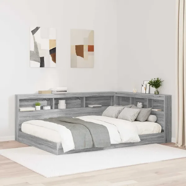 Tête de lit de rangement Gris Sonoma 160 cm Bois d'ingénierie