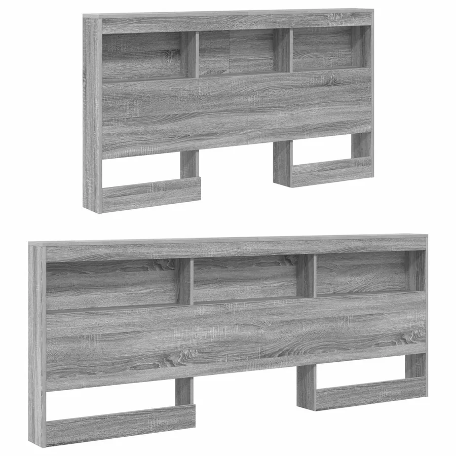 Tête de lit de rangement Gris Sonoma 160 cm Bois d'ingénierie - 5