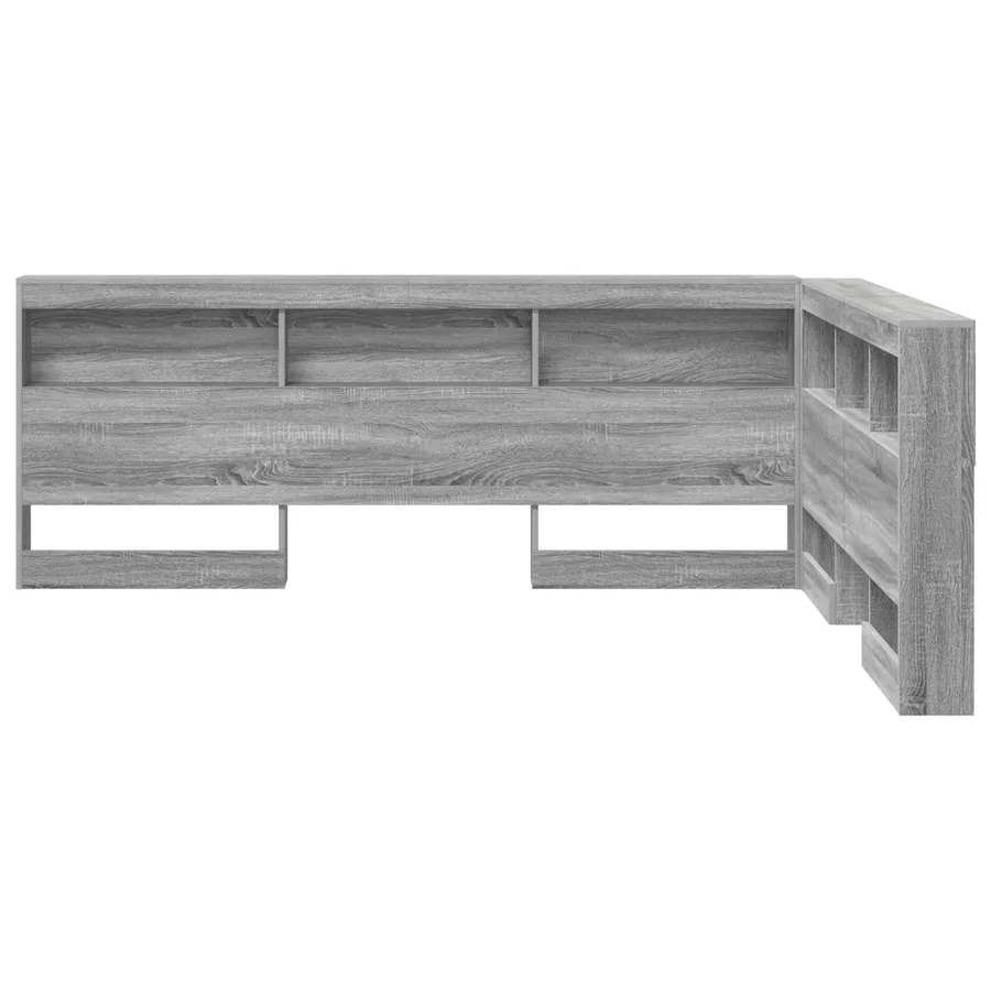 Tête de lit de rangement Gris Sonoma 160 cm Bois d'ingénierie - 6
