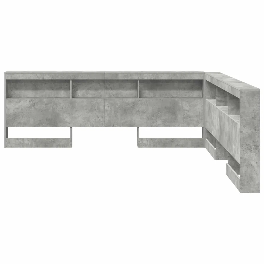 Tête de lit de rangement Gris béton 180 cm Bois d'ingénierie - 5