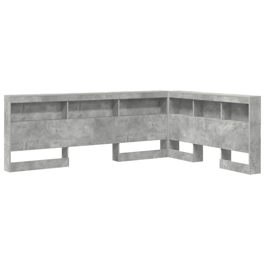 Tête de lit de rangement Gris béton 160 cm Bois d'ingénierie - 2