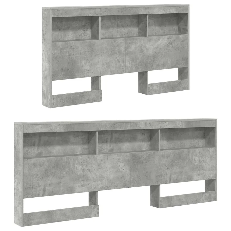 Tête de lit de rangement Gris béton 160 cm Bois d'ingénierie - 5