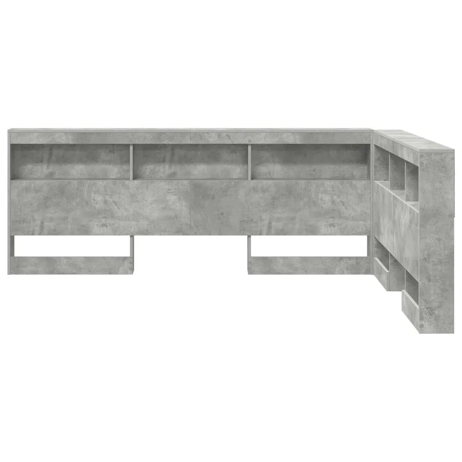 Tête de lit de rangement Gris béton 160 cm Bois d'ingénierie - 6