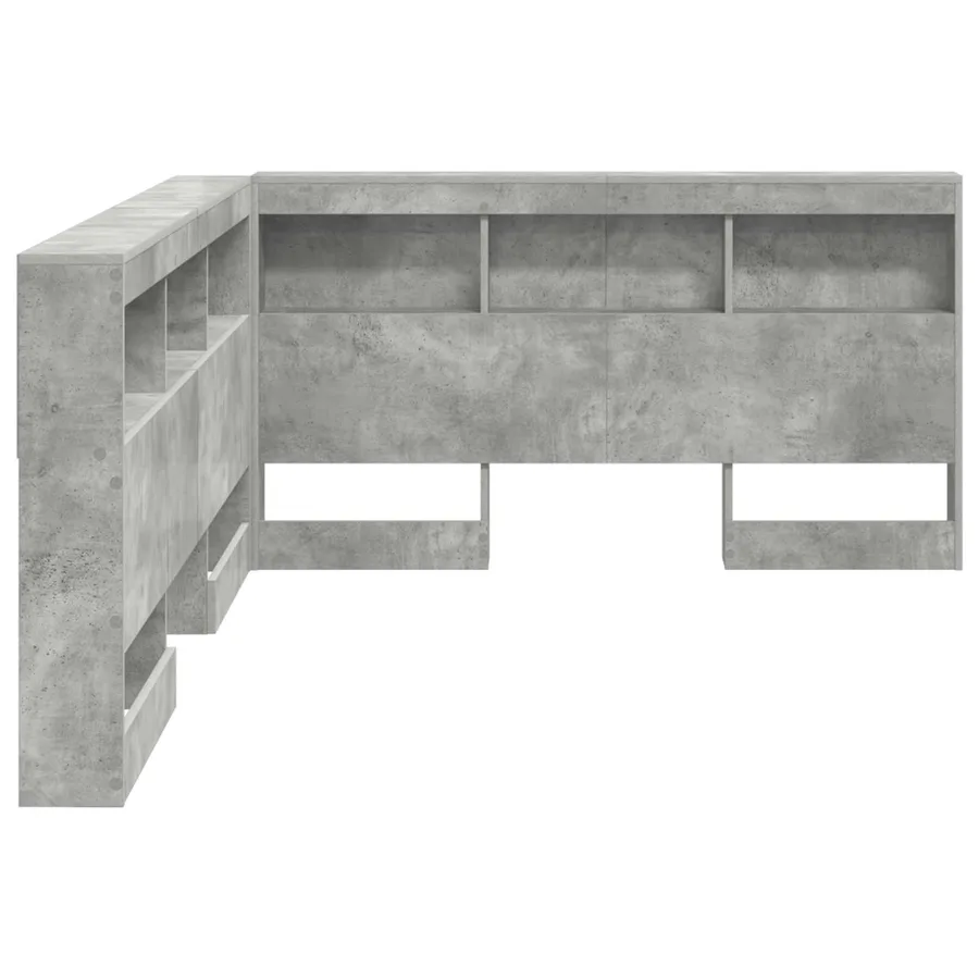 Tête de lit de rangement Gris béton 160 cm Bois d'ingénierie - 7