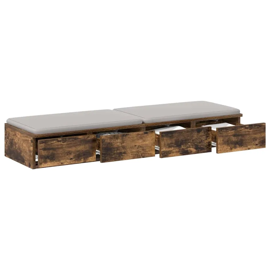 Tiroirs de lit avec tiroir Chêne fumé 120 x 36,5 x 16,5 cm - 3