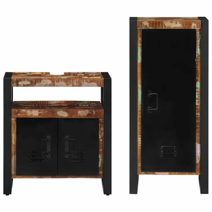 Ensemble de mobilier de salle de bain 2 pcs Bois Recyclé Solide - 7
