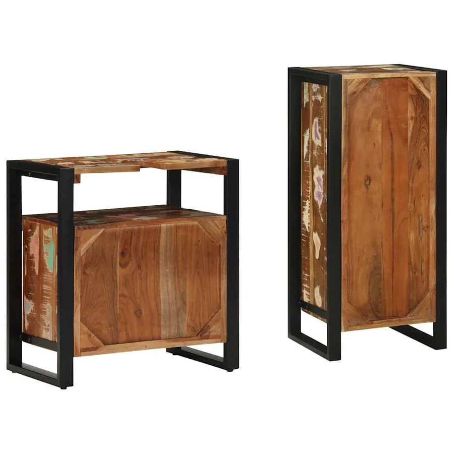 Ensemble de mobilier de salle de bain 2 pcs Bois Recyclé Solide - 8