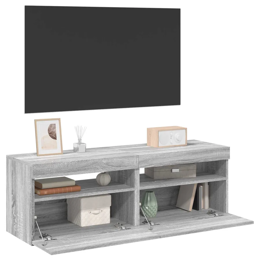 Meubles TV 2 pcs avec lumières LED Sonoma gris 60x35x40 cm - 3