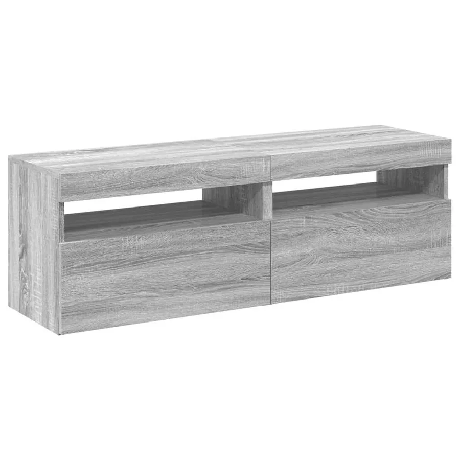 Meubles TV 2 pcs avec lumières LED Sonoma gris 60x35x40 cm - 6