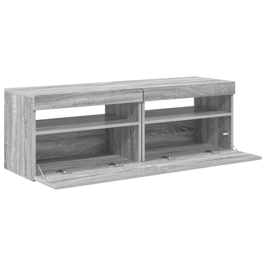 Meubles TV 2 pcs avec lumières LED Sonoma gris 60x35x40 cm - 7