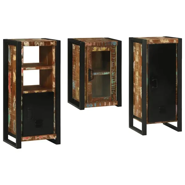 Ensemble de mobilier de salle de bain 3 pcs Bois massif recyclé