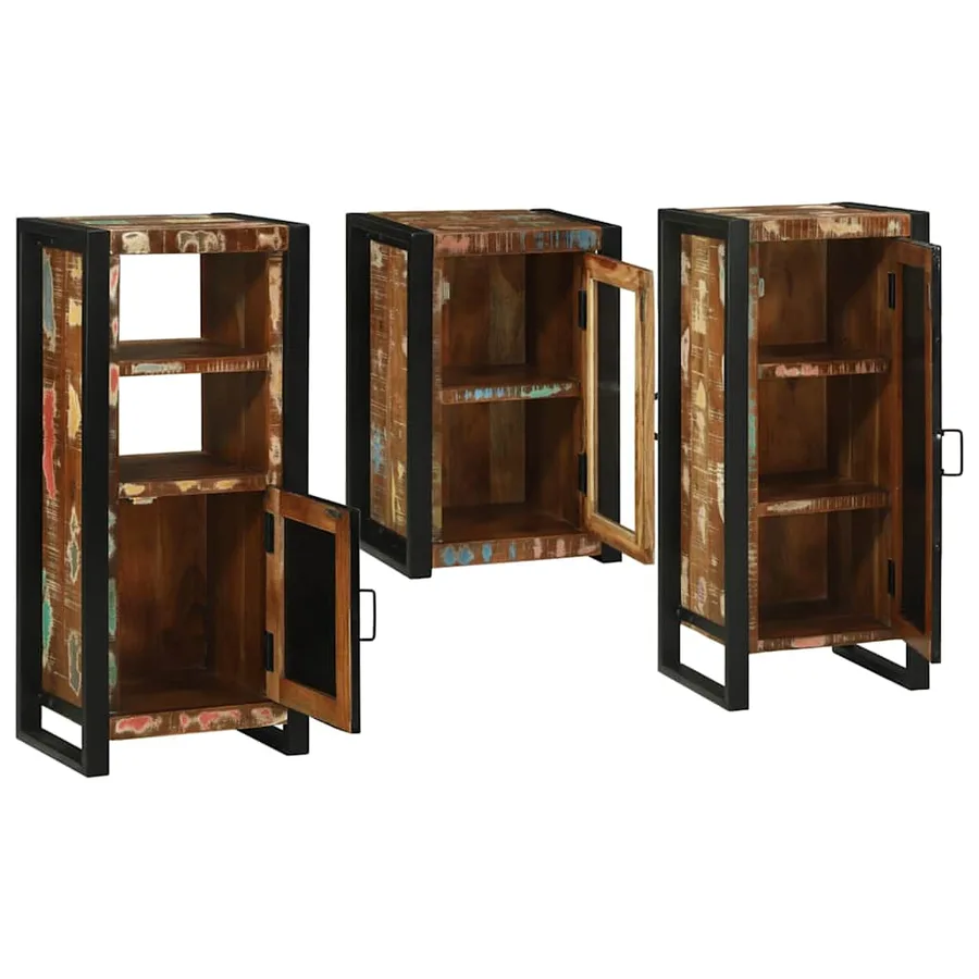 Ensemble de mobilier de salle de bain 3 pcs Bois massif recyclé - 4