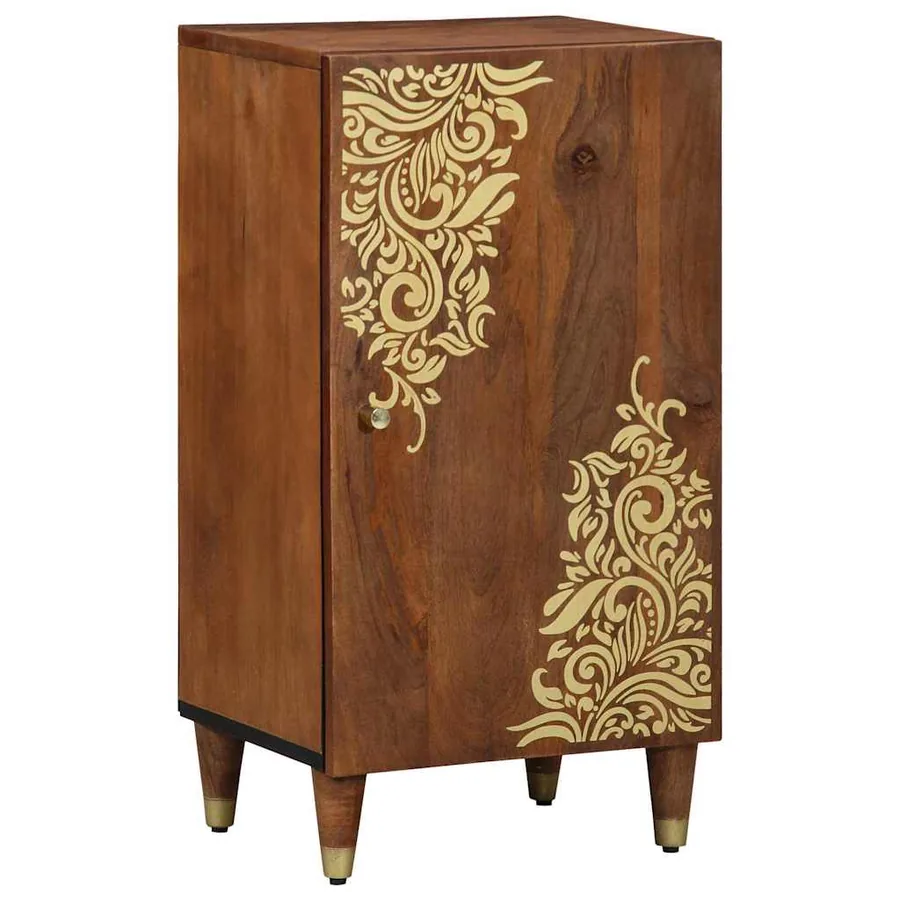 Buffet avec porte Marron 40 x 33 x 75 cm Bois de mangue massif