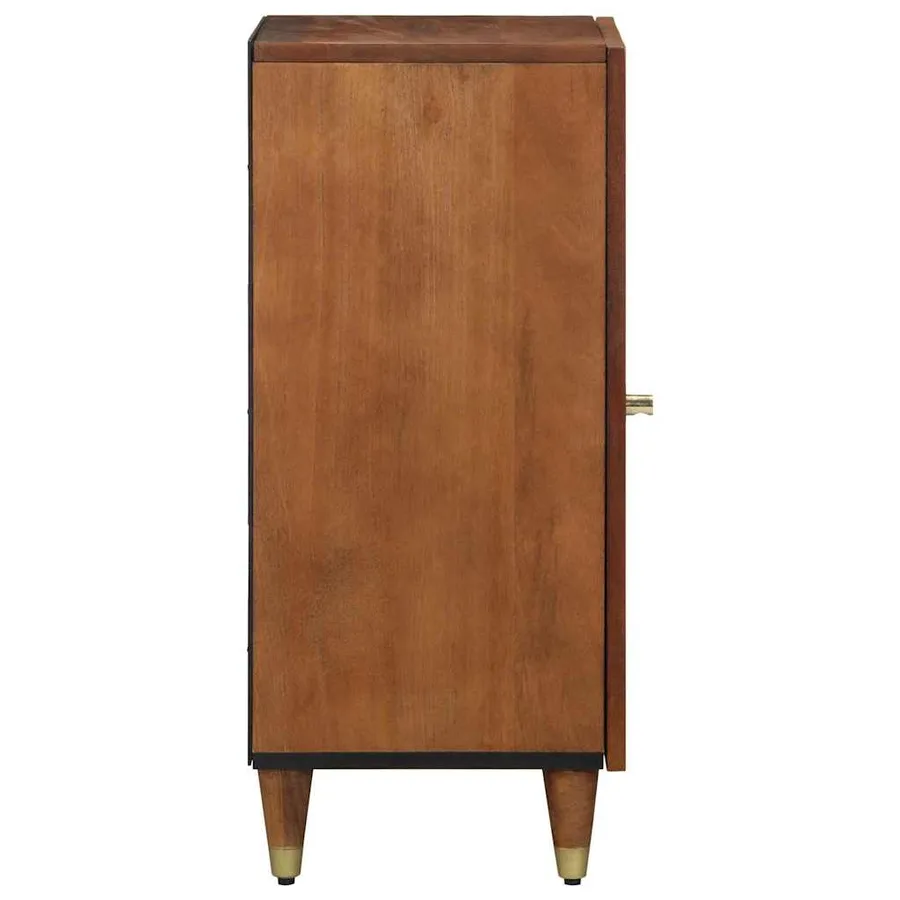 Buffet avec porte Marron 40 x 33 x 75 cm Bois de mangue massif - 4