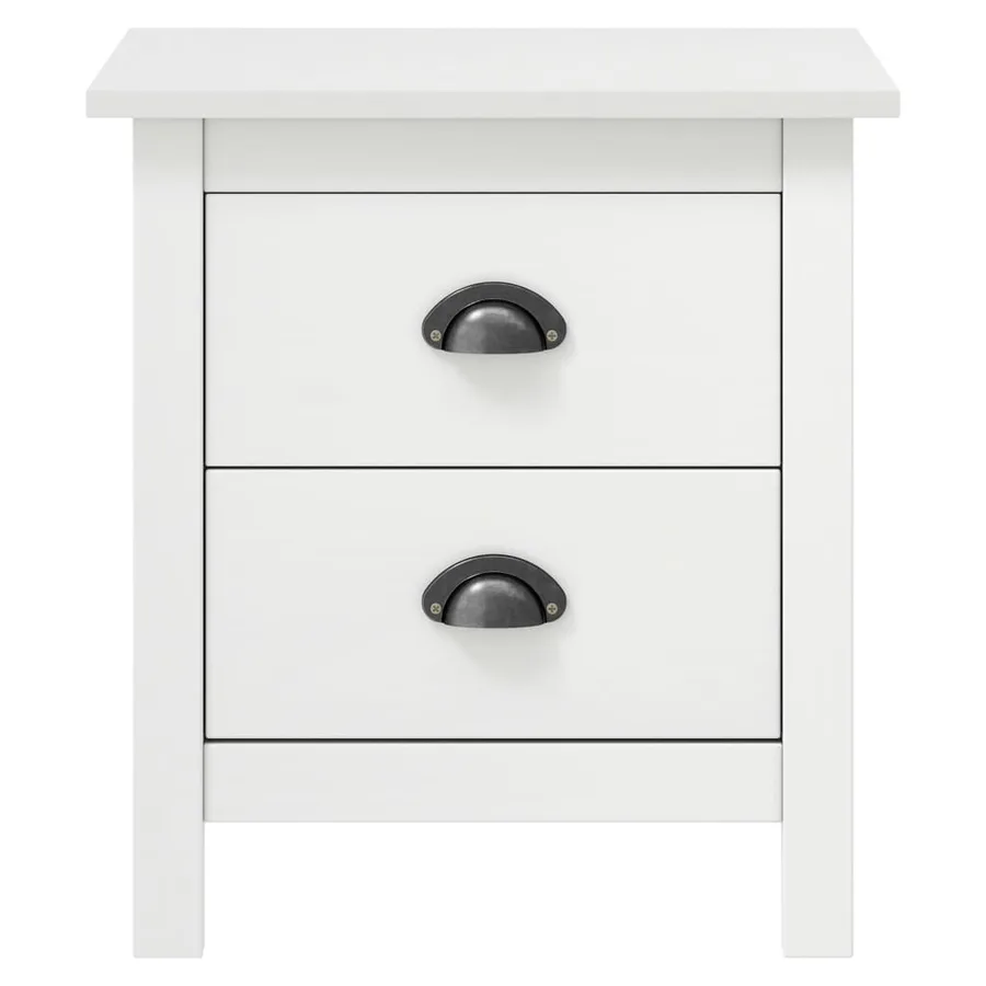 Table de chevet Hill Blanc 46x35x49,5 cm Bois de pin solide - 2