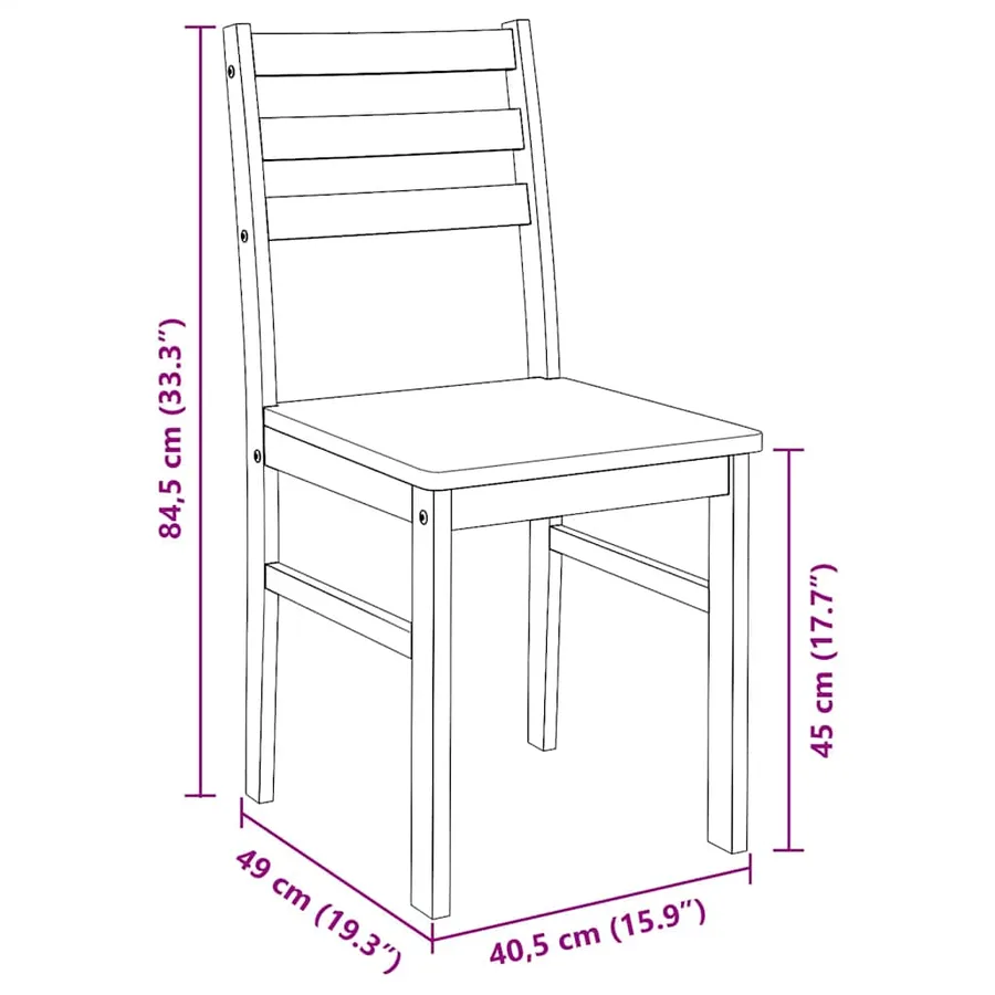 Chaises à manger 2 pcs blanc bois massif caoutchouc - 11