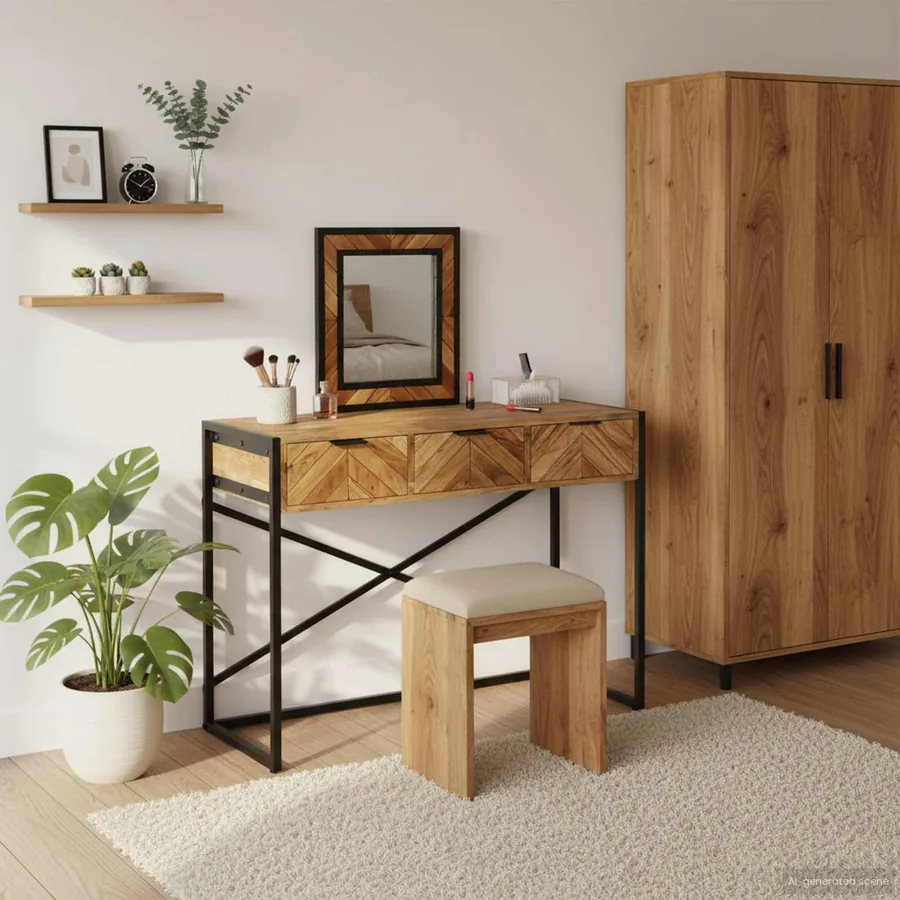 Table de Toilette Marron 100 x 40 x 120 cm Bois d'Acacia Massif
