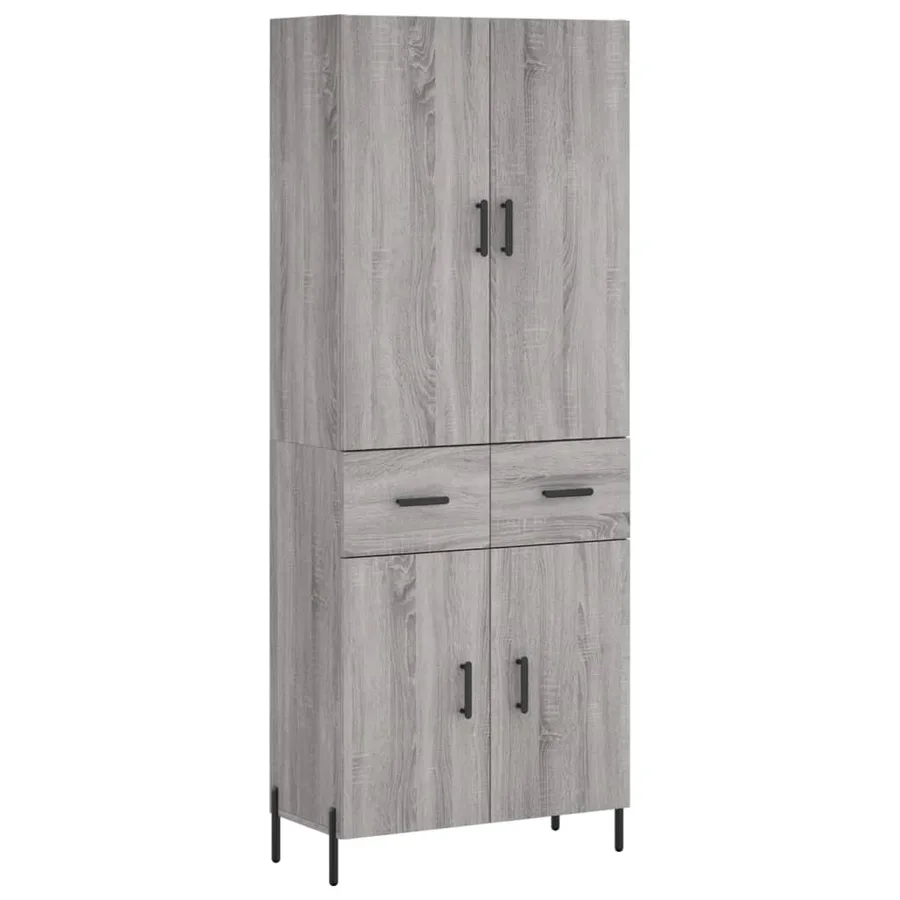 Buffet haut Sonoma gris 69,5x34x180 cm Bois d'ingénierie - 2