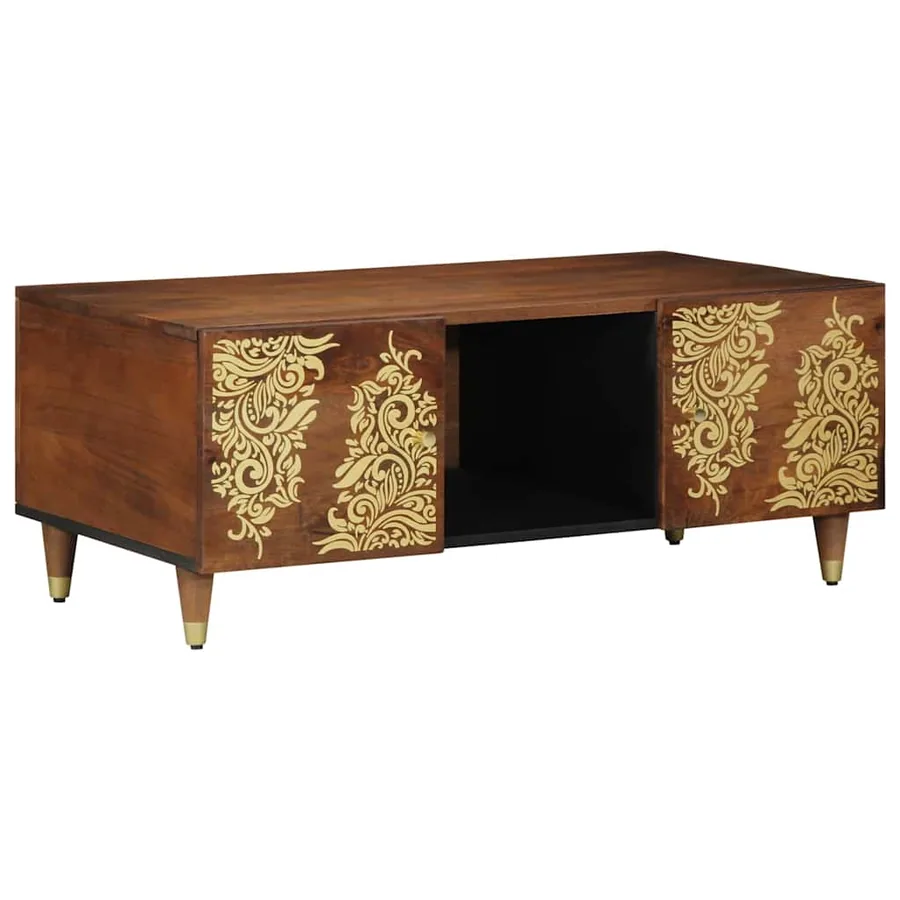 Table basse Marron miel 100 x 54 x 40 cm Bois de mangue massif