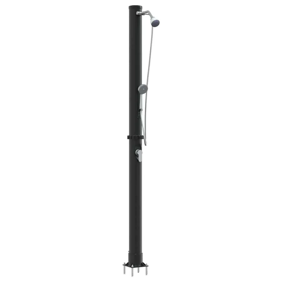 Douche solaire extérieure Noir 217 cm PVC et Aluminium - 2