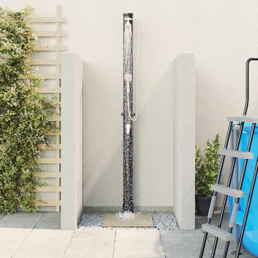 Douche solaire extérieure Noir 217 cm PVC et Aluminium - 4