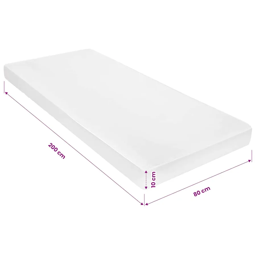 Matelas 80x200 cm 7 zones Mousse PU 10 cm H2 H3 - 9
