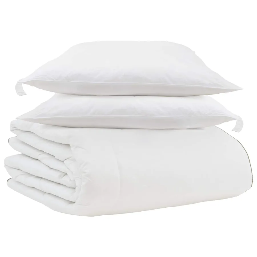 Duvet d'hiver avec oreiller 3 pcs Blanc Plume de canard - 2