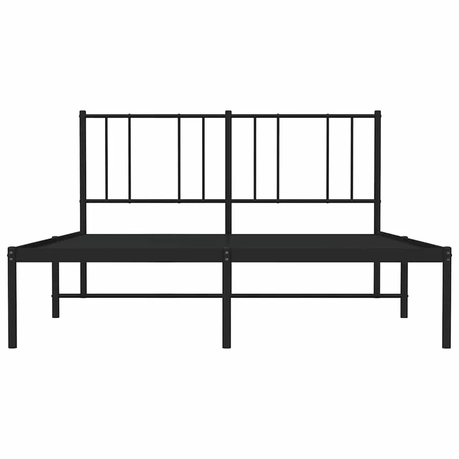 Cadre de lit métal sans matelas et tête de lit noir 160x200 cm - 6