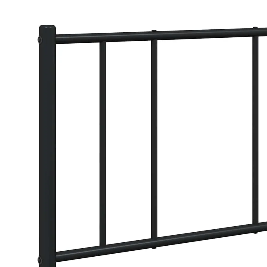 Cadre de lit métal sans matelas et tête de lit noir 160x200 cm - 9