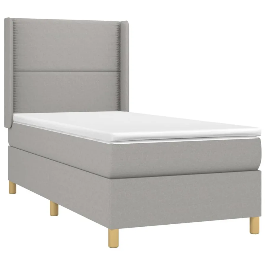 Sommier à lattes de lit et matelas Gris clair 90x190 cm Tissu - 3
