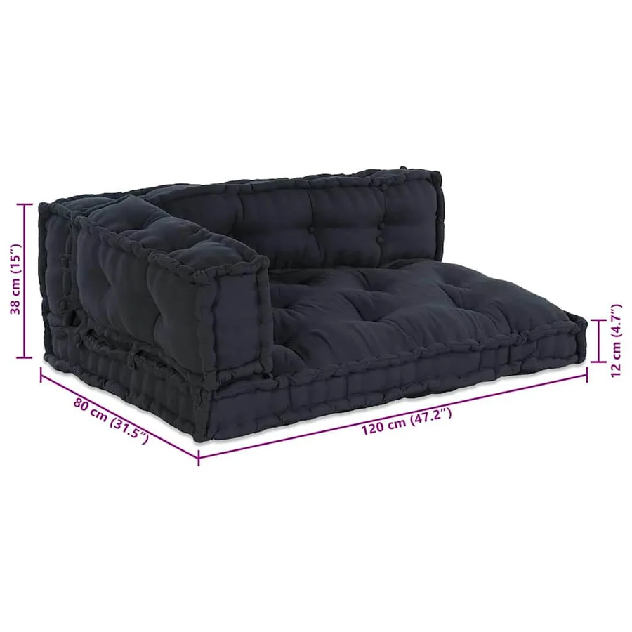 Coussin de canapé sur palette 3 pcs Anthracite 120 x 80 x 38 cm - 8