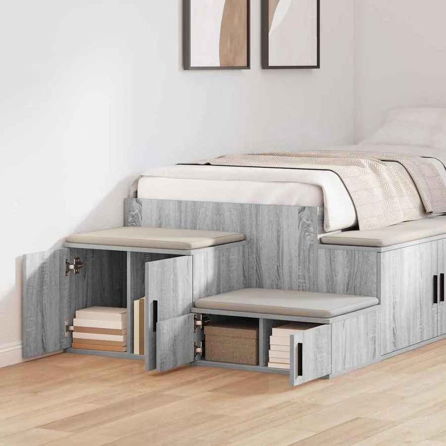 Armoire de rangement 2 pcs Gris Sonoma 118 x 41 x 40 cm - 4