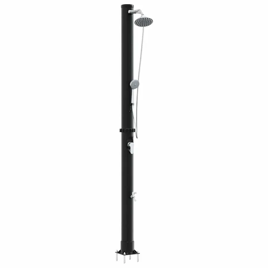Douche solaire extérieure Noir 217 cm PVC et Aluminium - 2