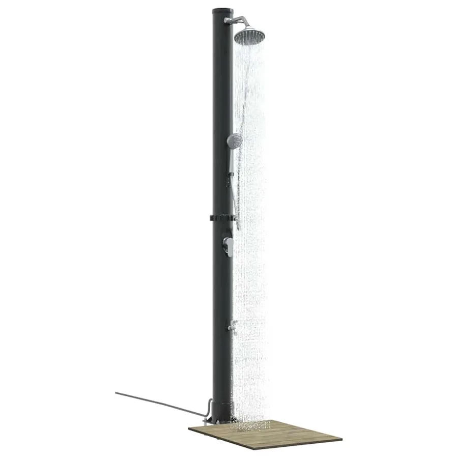 Douche solaire extérieure Noir 217 cm PVC et Aluminium - 3