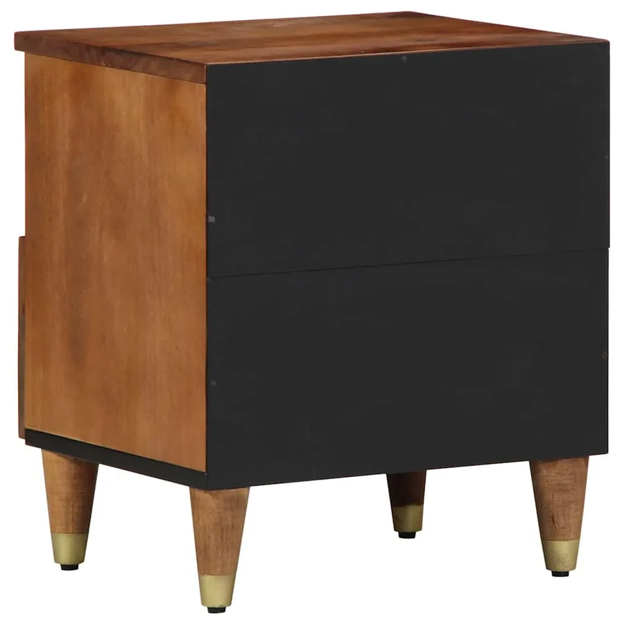 Cabinet de chevet avec tiroir 2 pcs Marron miel 40 x 33 x 46 cm - 6
