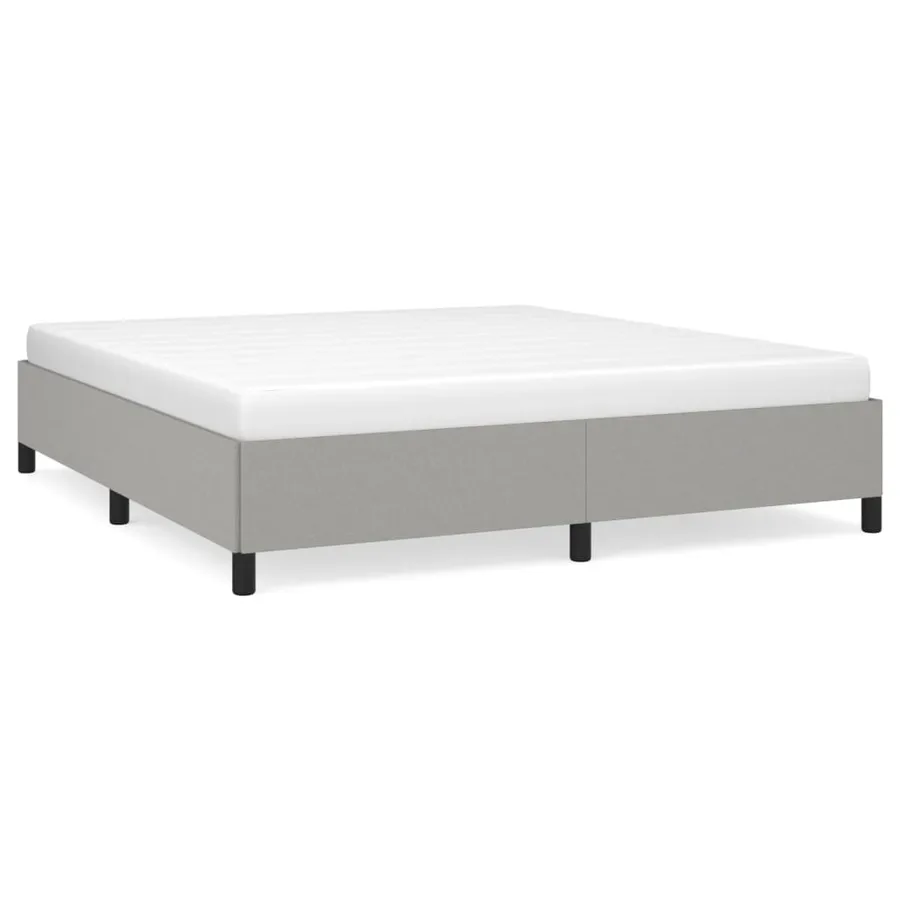 Cadre de lit sans matelas gris clair 180x200 cm tissu - 2