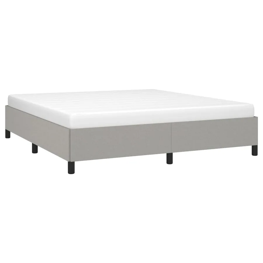 Cadre de lit sans matelas gris clair 180x200 cm tissu - 3