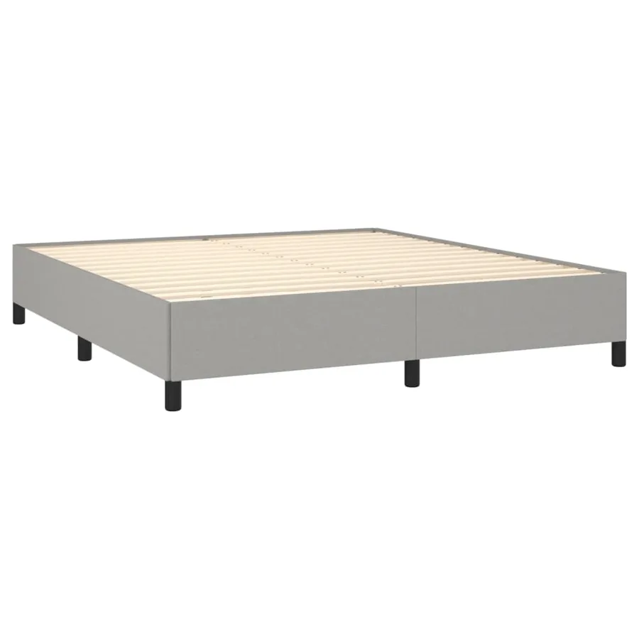 Cadre de lit sans matelas gris clair 180x200 cm tissu - 4