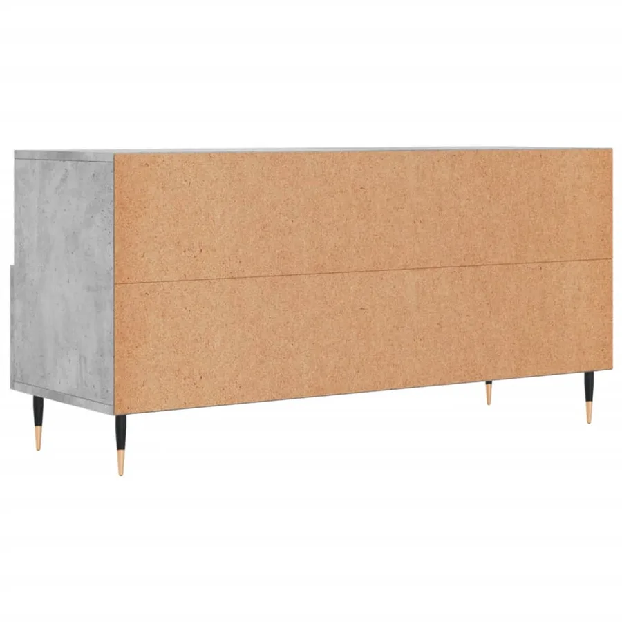 Meuble TV gris béton 102x36x50 cm bois d'ingénierie - 8